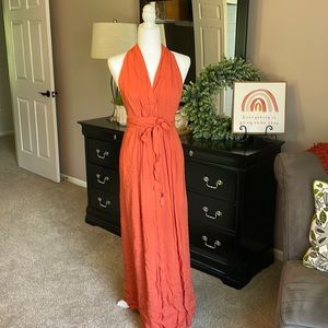 Feminine and Sexy Halter Maxi Dress